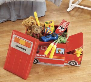 Kruzzel 22489 Box na hračky hasičské auto 53 x 26 x 31,5 cm