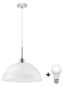 LED Lustr na lanku 1xE27/60W/230V bílá/čirá