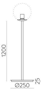 ACB Iluminacion Stojací LED lampa PARMA, v. 150 cm a ⌀ 15 cm, 1xE27 15W Barva: Zlatá
