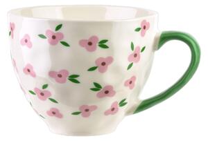 Affekdesign Porcelánový hrnek FLORELLA 400 ml růžovo-bílý