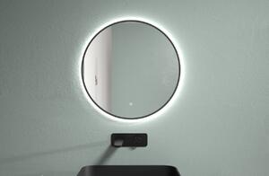 Cerano Velo, LED koupelnové zrcadlo, kovový rám, Ø 80 cm, černá matná, CER-CER-NT8232H81