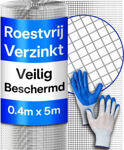 Drátěná síť, pozinkovaná, jemná, rozměry 0,4 x 5 metrů, vhodná jako plot pro slepice a ochrana proti myším