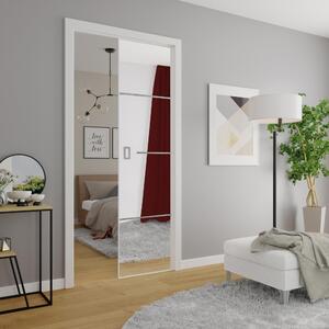 Interiérové posuvné dveře EVO Mirror Plus s kapsou a zárubní 80cm, bílý