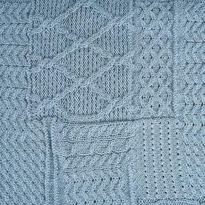 Vlnka Vlněný pletený pléd Merino modrá velikost lůžkovin 100x150