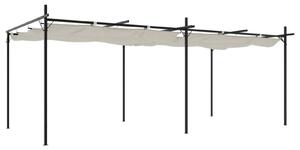 Pergola v krémové barvě se stříškou, rozměry 589x292x230 cm, ocelová a hliníková konstrukce