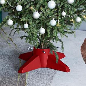 Stojan na vánoční stromek červený 55,5 x 55,5 x 15 cm