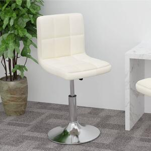 Otočná barová židle krémová textil