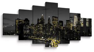 Obraz noční metropole (210x100 cm)
