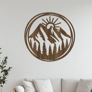 Dřevěná dekorace na zeď VÝCHOD SLUNCE Zvolte barvu dekoru: Ořech | Rozměry Ø (cm): 40
