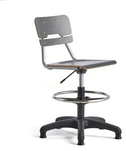AJ Produkty Otočná židle LEGERE, malý sedák, s kluzáky, nastavitelná výška 500-690 mm, antracitově šedá