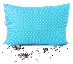 GADEO nahřívací pohankový polštářek LITTLE DOTS TYRKYS Výplň: pohankové slupky s levandulí, Rozměry: 28x38 cm