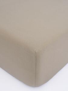MK Lůžkoviny Jersey prostěradlo Classic 90 × 200 cm - šedohnědá