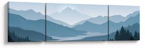 Obraz - Hory pohledem grafika (170x50 cm)