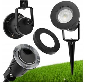 BERGE LED zahradní lampa - vestavěný reflektor GU10 - IP65 - černá