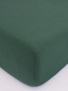 MK Lůžkoviny Jersey prostěradlo Classic 90 × 200 cm - tmavě zelené