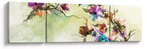 Obraz - Malba pnoucí květiny (170x50 cm)