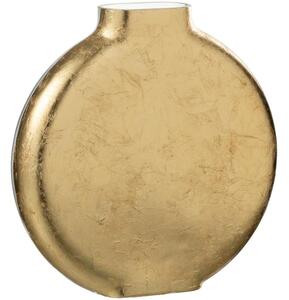 Zlatá skleněná dekorativní váza J-Line Anellu 25,5 cm