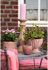 Růžový keramický květináč s patinou ve tvaru poháru – Ø 19*16 cm