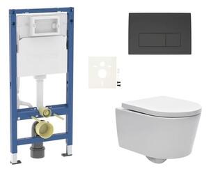 Závěsný WC set Geberit do lehkých stěn / předstěnová + WC SAT Brevis SIKOGESBRED50BL2