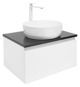 Koupelnová skříňka s umyvadlem a kamennou deskou SAT B-Way 59x30x45 cm bílá lesk BWAY60WTKUB