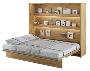 Široká sklápěcí postel dvoulůžko MONTERASSO, 160x200, dub artisan