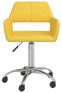 Otočná kancelářská židle žlutá textil