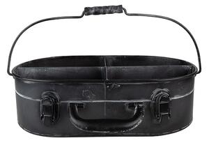Černý antik úložný plechový organizér - 41*26*11 cm - Clayre & Eef