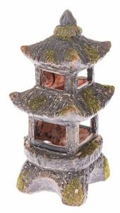 Keramický svícen na čajovou svíčku Pagoda, 9,5 x 19,5 x 9 cm