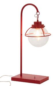 Červená kovová stolní retro lampa s patinou Ball Hang - 33*23*70 cm