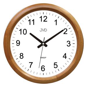 JVD Netikající tiché dřevěné nástěnné hodiny JVD NS8017.3