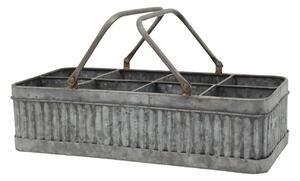 Plechový antik box s rukojetí a 8 přihrádkami Old French - 41*20*10 cm - Chic Antique