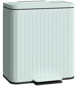 HOMCOM 40 l dvoukomorový pedálový odpadkový koš — 2 × 20 l, tlumené dovírání, držení víka, vyjímatelné vložky — Aosom