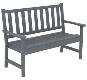 Outsunny 2místná odolná zahradní lavice, HDPE plast, dřevěný dekor, ergonomické opěradlo, nosnost 240 kg, 130 × 59 × 91 cm | Aosom