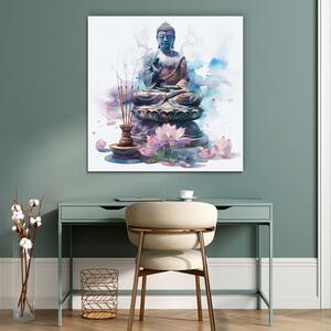 DUBLEZ | Akvarelový obraz - Buddha (UV tisk) | UV tisk, Premium