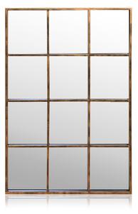 Casa Chic Soho Okenní zrcadlo s obdélníkovým kovovým rámem 90 x 60 cm Vintage