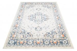 Makro Abra Kusový koberec MIA 5172A Klasický moderní krémový tmavě modrý Rozměr: 140x200 cm