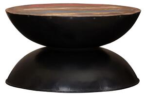 Konferenční stolek - masivní recyklované dřevo - černý | 60x60x33 cm