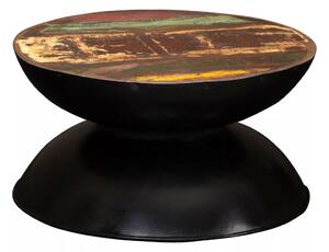 Konferenční stolek - masivní recyklované dřevo - černý | 60x60x33 cm