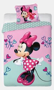 Dívčí povlečení Minnie Hearts růžová 140x200 cm