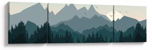 Obraz - Hory pohledem grafika (170x50 cm)