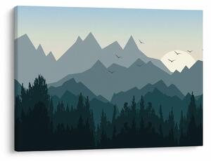 Obraz - Hory pohledem grafika (70x50 cm)