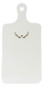 Podnos PAROŽÍ, bílá, 30,5x15,3 cm Bastion Collections LI-TRAY-009-BC-D