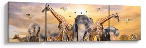 Obraz - Africká zvířata (170x50 cm)