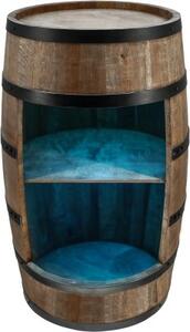 Dřevěný dekorační sud na víno s LED osvětlením v retro stylu Wenge