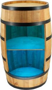 Dřevěný dekorační sud na víno s LED osvětlením barva Dub