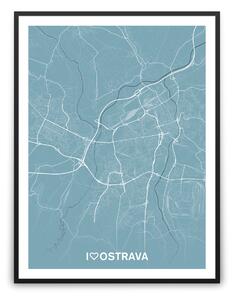 Obraz mapa Ostrava – silnice – mnoho variant i materiálů