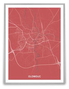 Obraz mapa Olomouc – silnice – mnoho variant i materiálů