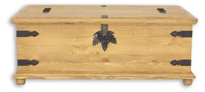 KS703 dřevěná rustikální truhla z přírodní borovice Drewmax (Povrch přírodní vosk!)