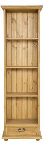 RG700 dřevěná rustikální knihovna z přírodní borovice Drewmax (Povrch přírodní vosk!)