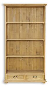 RG702 dřevěná rustikální knihovna z přírodní borovice Drewmax (Povrch přírodní vosk!)
